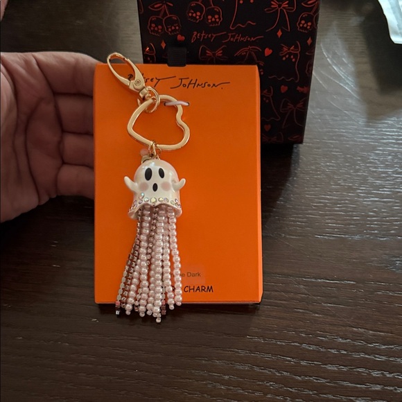 Betsey Johnson key chain/purse charm Heart Tassel Keychain